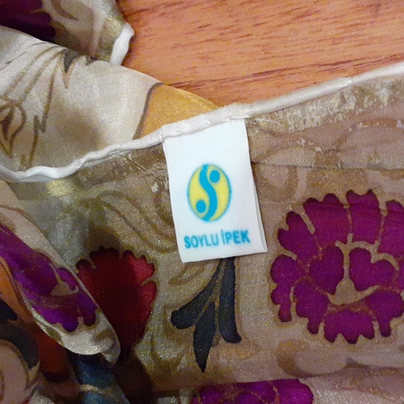 Soylu Ipek Hand Wash 100% Silk Rectagular Long  Scarf  16"×52.5" - Picture 10 of 11